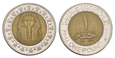 Египет 1 фунт 2018 KM 940a биметалл 3459-1057