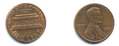 США 1 ЦЕНТ 1984 ЛИНКОЛЬН KM 201b цинк плакированный медью 179-365