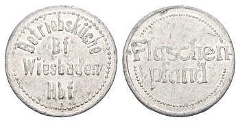 Германия залоговый жетон Центрального железнодорожного вокзала Висбадена ND алюминий 4638-941