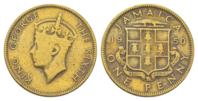 Ямайка 1 пенни 1950 KM 35 никель латунь 4628-555