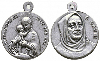 Европа католический кулон подвеска с ушком для носки ND Святой Давид, Дева Мария белый металл 4390-431