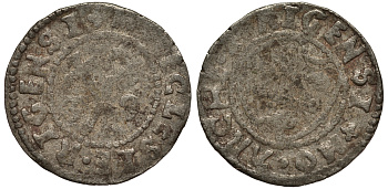 Ливония, Рига 1 шиллинг 1539 Архиепископство (1528-1539), архиепископ Томас Шонинг (1528-1539), вес 1,09 гр. серебро 1516-611