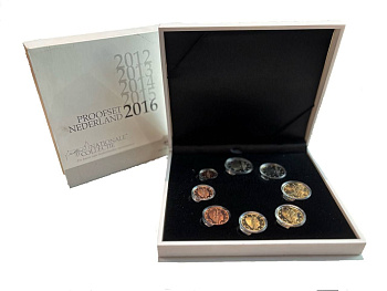 Нидерланды годовой евронабор из 8 монет (1, 2, 5, 10, 20 и 50 евроцентов; 1 и 2 евро) 2016 в оригинальном буклете, тираж 4.000 экземпляров KM 344, 345, 346, 347, 348, 349, 350 и 351 PROOF 8-2-05-38