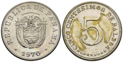 Панама 5 сентесимо 1970  KM 23.2 медно-никель    85-1122