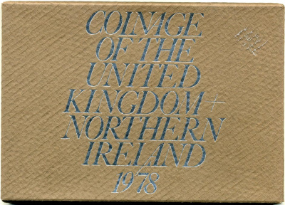 Великобритания официальный набор из 6 монет + жетон монетного двора 1978 в оригинальной пластиковой упаковке KM PS 34 PROOF  7-5-5-27