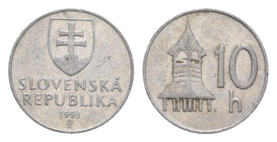 Словакия 10 геллеров 1993 KM 17 алюминий 4659-539