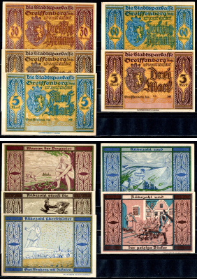 Грайффенберг (Силезия) набор из 5 нотгельдов 1921 7556-33-1-2