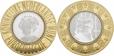 Нидерланды 5 евро 2006 400 лет со дня рождения Рембрандта, королева Беатрикс KM 266 серебро UNC 05-099-22