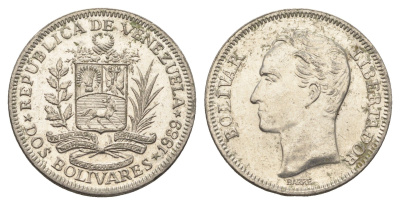 Венесуэла 2 боливара 1989 Симон Боливар Y 43a сталь плакированная никелем 4662-946