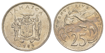 Ямайка 25 центов 1984 KM 49 медно-никель 91-525