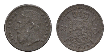 Бельгия игровой жетон в 2 франка 1888 диаметр 12,75 мм, вес 0,63 гр цинк железо 4651-1211