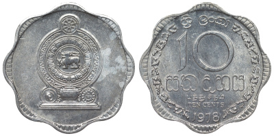 Шри-Ланка 10 центов 1978 KM 140 a алюминий 4118-944