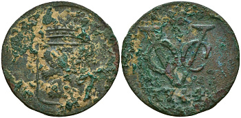 Нидерландская Ост-Индия 1 дуит 1744 KM 152.2 медь 4573-1127