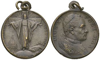 Ватикан жетон "Пий XI" ND вес 3,8 гр, диаметр 21 мм 4615-765