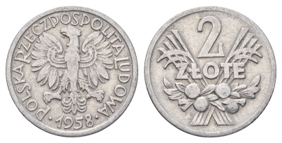 Польша 2 злотых 1958 Y 46 алюминий 4121-125