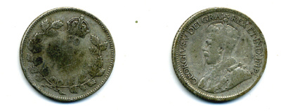 Канада 10 центов ???? ГЕОРГ V серебро 46-1045