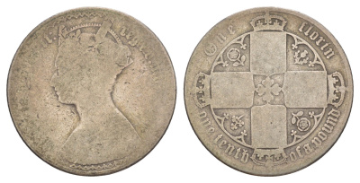 Великобритания 1 флорин ND (1851-1887) Виктория (1837-1901) KM 746 серебро 4168-435