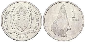 Ботсвана 1 тхебе 1976 KM 3 алюминий aUNC 4608-1135