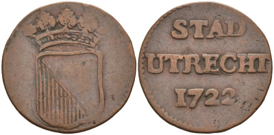 Утрехт (Utrecht), Нидерланды 1 дуит 1722 KM 85 медь 4577-312