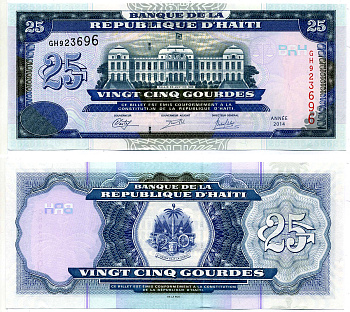 Гаити 25 гурд 2014 TDLR Pick 266e бумага UNC (пресс) 2197-28-1-2