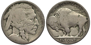 США 5 ЦЕНТОВ ND ИНДЕЕЦ, БИЗОН KM 134 медно-никель 27-742