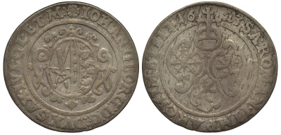 Саксония 1/24 талера 1623 SWAN, Иоганн Георг I (1615-1656) KM 71 серебро    413-5543