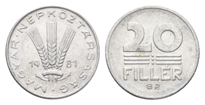 Венгрия 20 филлеров 1981 BP KM 573 алюминий 4665-1151