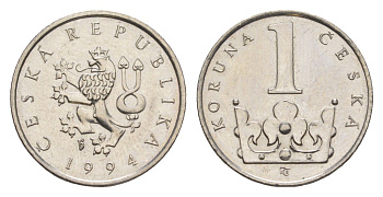 Чехия 1 кроны 1994 KM 7 сталь плакированная никелем 4392-728