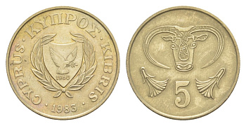 Кипр 5 центов 1983 KM 55.1 никель латунь 4633-735