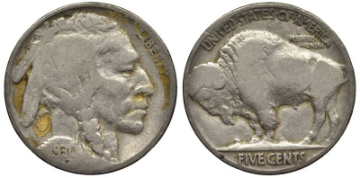 США 5 ЦЕНТОВ 1930 ИНДЕЕЦ, БИЗОН KM 134 медно-никель 27-637