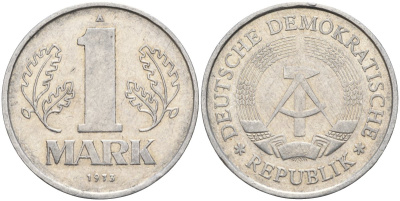 ГДР 1 марка 1973 A KM 35.2 алюминий 4143-824