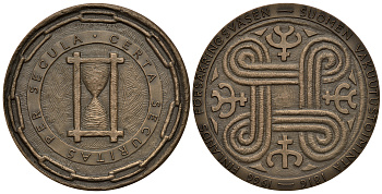 ФИНЛЯНДИЯ МЕДАЛЬ 1966 150 ЛЕТ СТРАХОВАНИЮ В ФИНЛЯНДИИ, ДИАМЕТР 56 ММ., ВЕС 95,16 ГР., В ОРИГИНАЛЬНОЙ КОРОБКЕ бронза 01-169-23-2