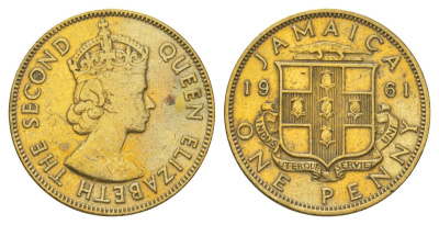 Ямайка 1 пенни 1961 KM 37 никель латунь 4628-656