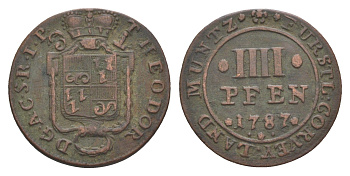 Корвей 4 пфеннига 1787 KM 171 медь 633-1243