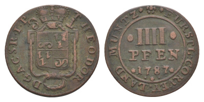 Корвей 4 пфеннига 1787 KM 171 медь 633-1243