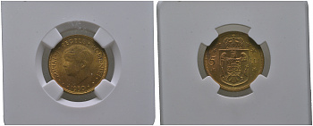 Румыния 5 лей 1930 в слабе NGC, грейд MS 62 KM 48 никель латунь UNC 15-011-11