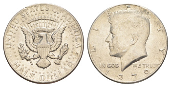 США 1/2 доллара (50 центов) 1979 Джон Кеннеди KM A202b медь плакированная медно-никелем aUNC 4542-112