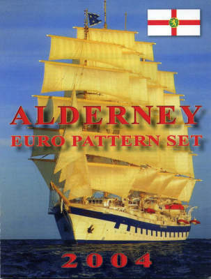 Олдерни набор из 8 монет 2004 1 евроцент-2 евро, европробники, в оригинальном буклете UNC 00-00-00