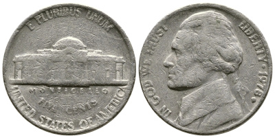 США 5 центов 1978 D, Джефферсон KM А192 медно-никель 76-824