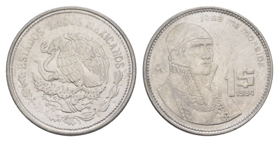 Мексика 1 песо 1984 Mo KM 496 медно-никель UNC 4637-621