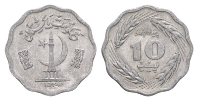 Пакистан 10 пайс 1974 KM 36 алюминий UNC 27-152