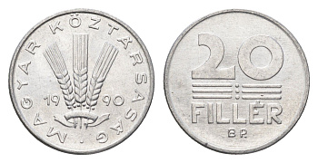 Венгрия 20 филлеров 1990 BP KM 676 алюминий UNC 4668-218