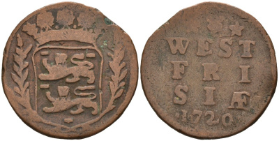 Западная Фризия (West Frisia), Нидерланды 1 дуит 1720 KM 100 медь 4577-222