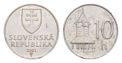 Словакия 10 геллеров 2001 KM 17 алюминий UNC 4659-545