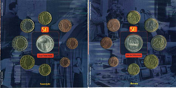 Бельгия набор из 8 монет (1, 2, 5, 10, 20 и 50 евроцентов; 1 и 2 евро) и жетона монетного двора 2003 официальный набор, в оригинальной упаковке KM MS19 (224, 225, 226, 227, 228, 229, 230 и 231)   BU   6-5-3-23