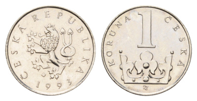 Чехия 1 крона 1993 KM 7 сталь плакированная никелем UNC 75-1143