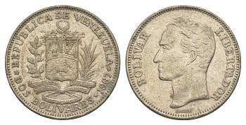 Венесуэла 2 боливара 1967 Симон Боливар Y 43 никель 4599-326