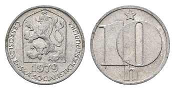 Чехословакия 10 геллеров 1979 KM 80 алюминий 192-129