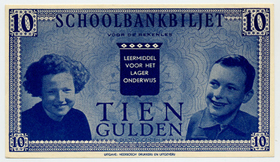 НИДЕРЛАНДЫ 10 ГУЛЬДЕНОВ ND ШКОЛЬНЫЕ ДЕНЬГИ, односторонний бумага UNC (ПРЕСС) 6317-5-1