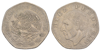 Мексика 10 песо 1979 KM 477.2 медно-никель 4653-1024